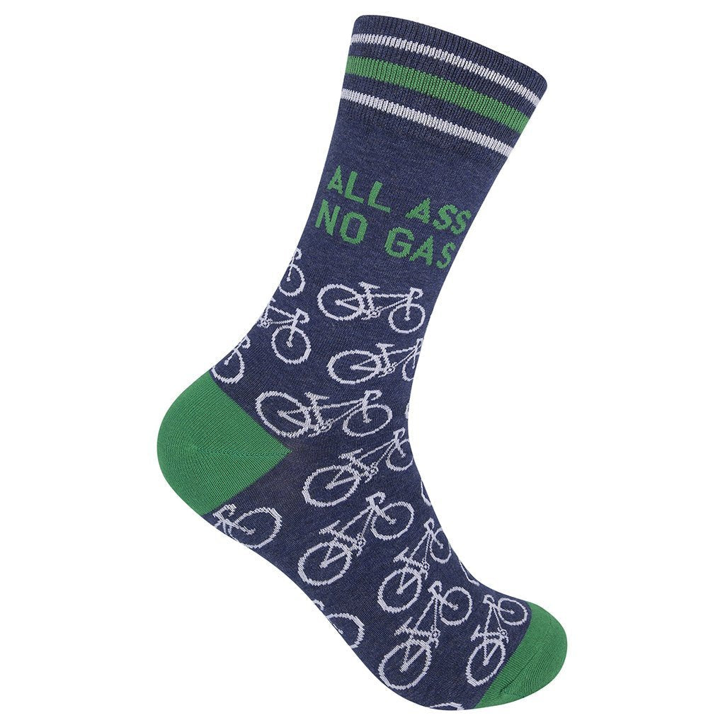 "All Ass...No Gas, Cycling Unisex Crew Socks"