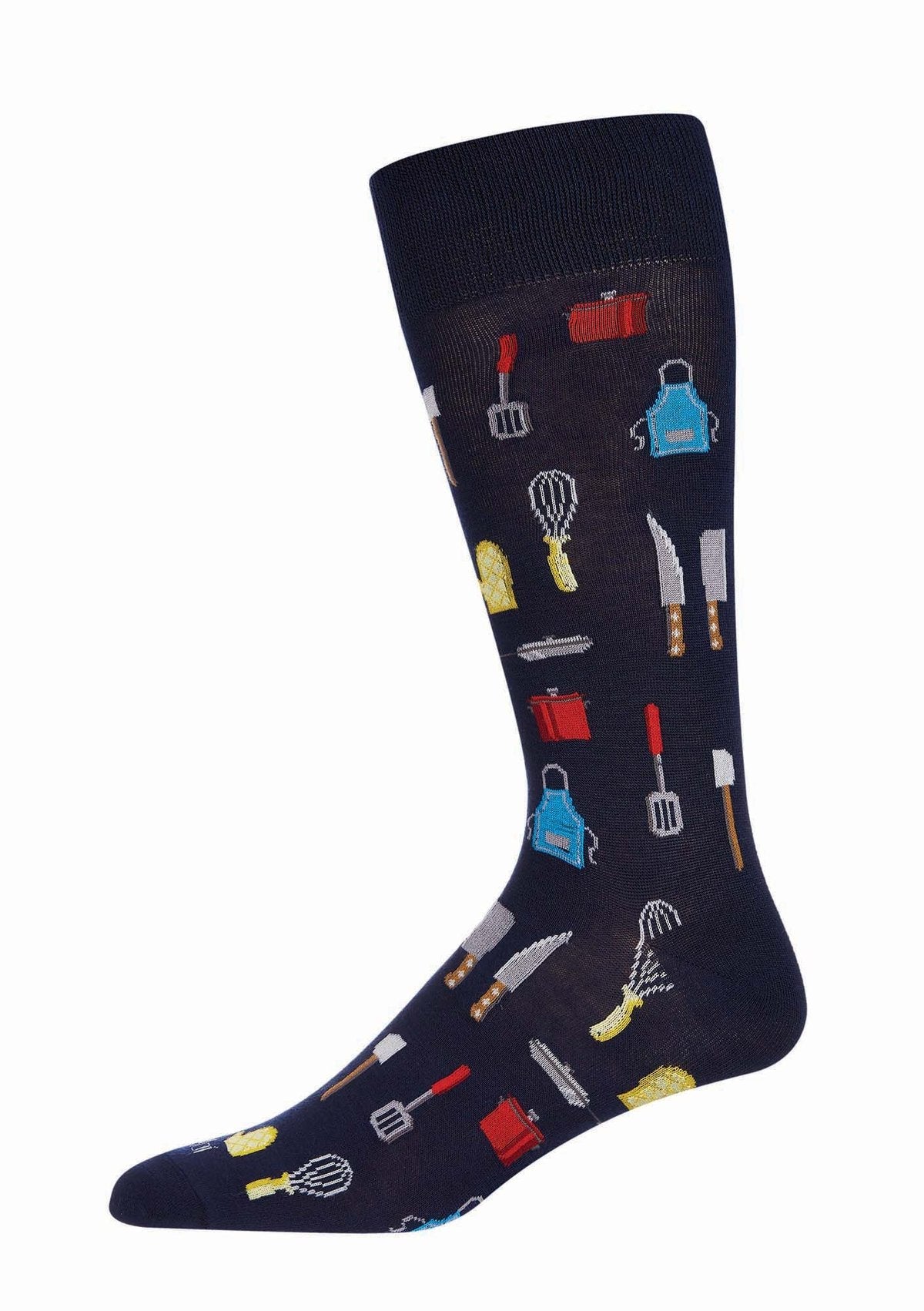 "Master Chef, Kitchen Gear (Navy Blue) Men's Bamboo Crew Socks"