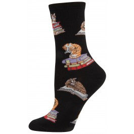 Cats on Books Women's Crew Socks