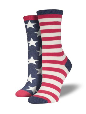 "Stars and Stripes, Flag Women's Crew Socks"