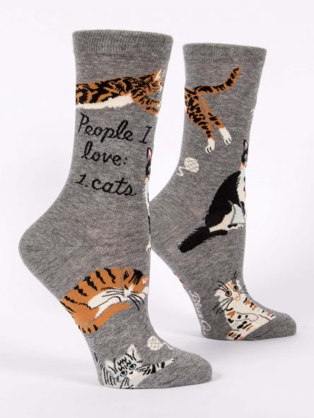 "People I love, CATS  Women's Crew Socks"
