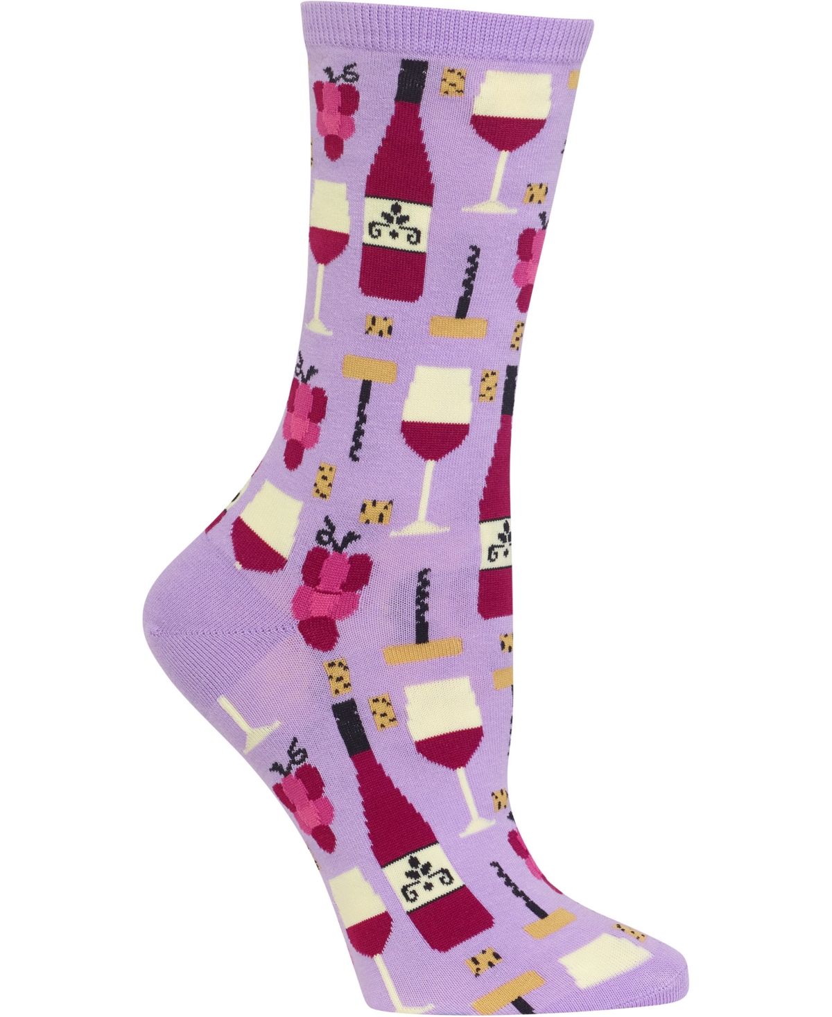 "Red, Red Wine (Lavender) Women's Crew Socks"