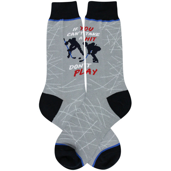 "Take A Hit, Make The Play Hockey Men's Crew Socks"